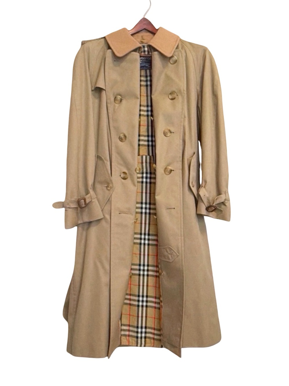 Vintage Men’s Burberry Trench Coat | Nova Check Removable Liner | Belted | 42R